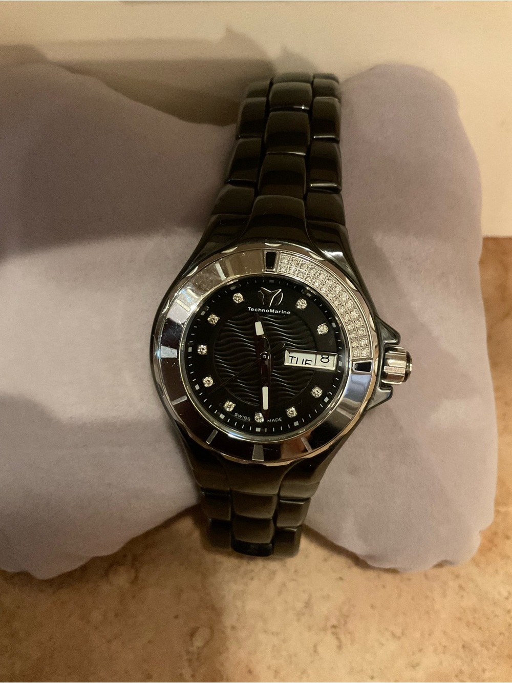 Technomarine Black Ceramic diamond watch